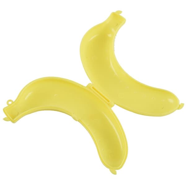 Gul Bananformad Bärbar Bananförvaringslåda