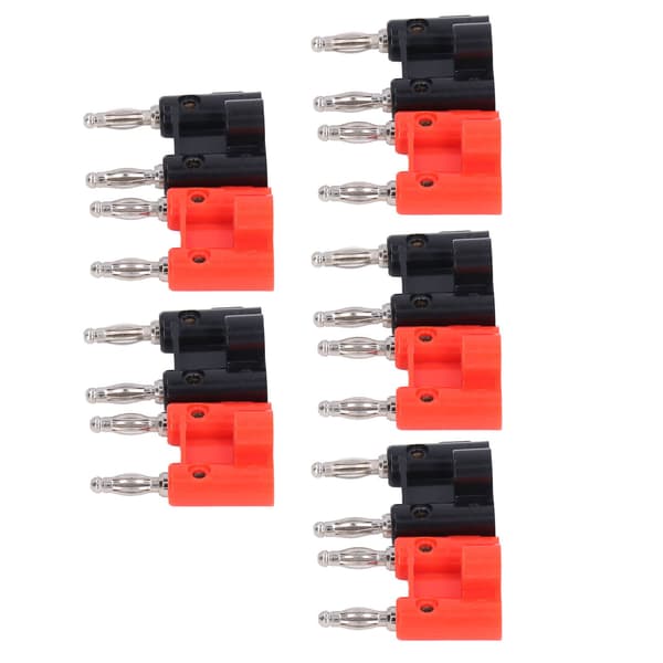 5-pack Double Banana Plug Brass PE Solderless Lantern Banana Jack for Electronic Equipment RV