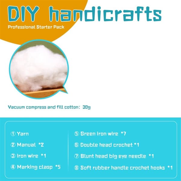 Complete Crochet Kit for Beginners, DIY Sunflower Crochet Kit with Stitch Markers, Easy Yarn Ball, Instructions
