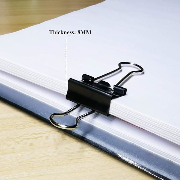50 x Double Clips 19mm Black Folders - Universal - Multifunctional