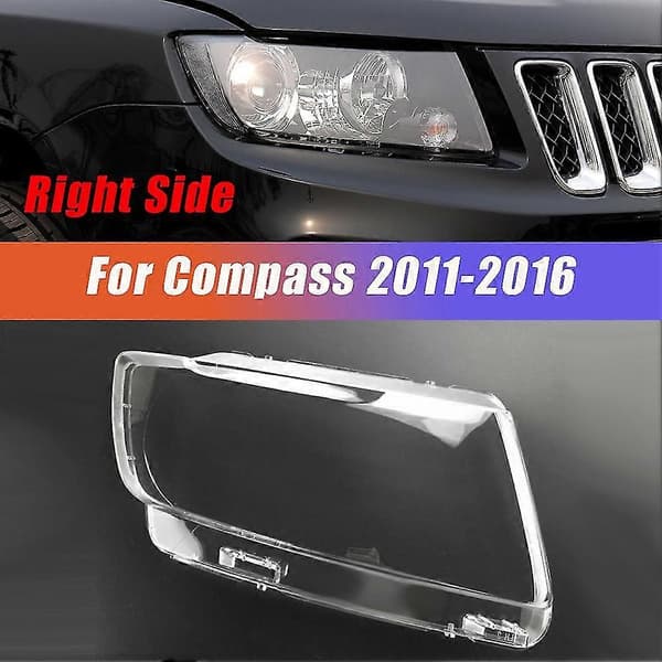 Højre Side Til Compass 2011-2016 Bil Forlygteglas Beskyttelse Forlygte Lampeskærm Front Lysskal Cov
