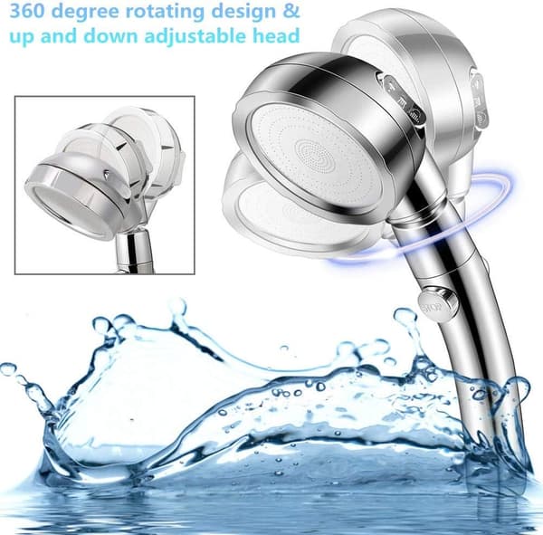 Handheld Shower Head (With Hose and Bracket) - High Pressure Water Saving 360 Degree Rotation with 3 Spray Settings