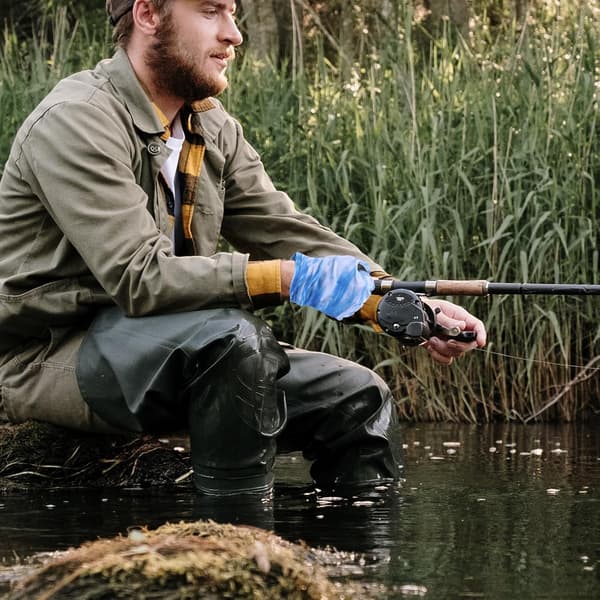 Halvfingerfiskehandskar 1 par i issilke, halkfria -