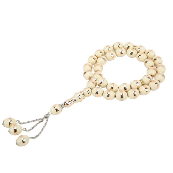 Beads Rosary 33 Grains Exquisite Unique Pattern Religious Item Worship Prayer Accessories Beige
