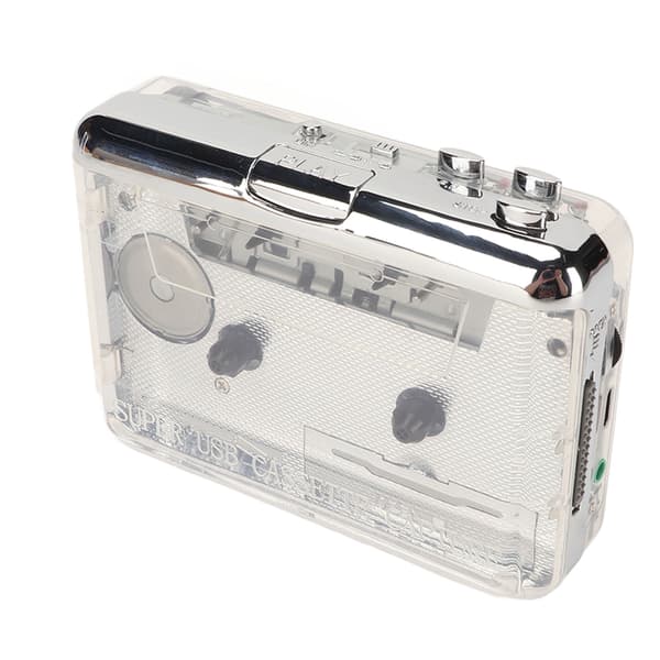 Cassette to MP3 Converter Retro HiFi Stereo Sound USB Cassette Player with Transparent Shell