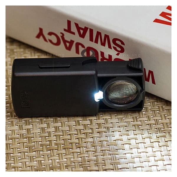30x lup til smykker, 21 mm, mini lommelup, bærbar mikroskoplup, optisk linse, optiske værktøjer, LED-lys