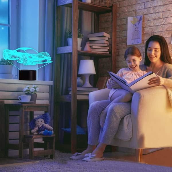 3D LED-Illusion Lampe Natlampe, Optisk Sengelampe Natlys Belysende Børnelampe