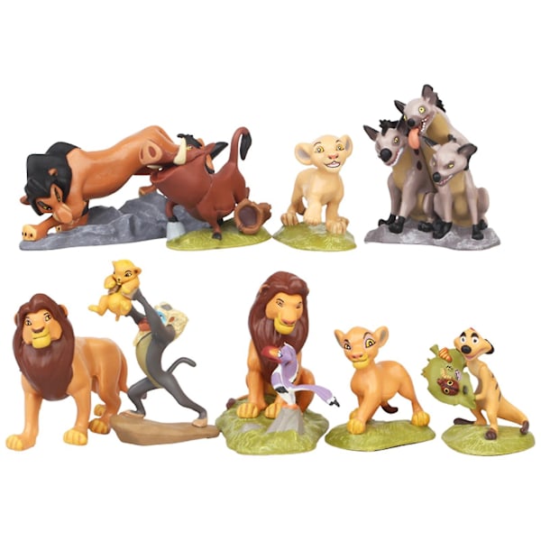 9-pack Lejonkungen Simba Nala Timon Modellfigurer PVC Actionfigurer Klassiska Leksaker Bästa Julgåvor kk
