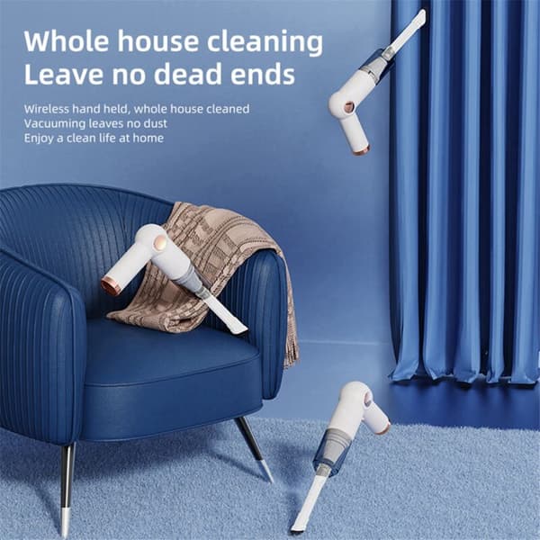 Mini Portable Folding Vacuum Cleaner, USB Rechargeable, Cordless, High Suction Power, for Home and Car