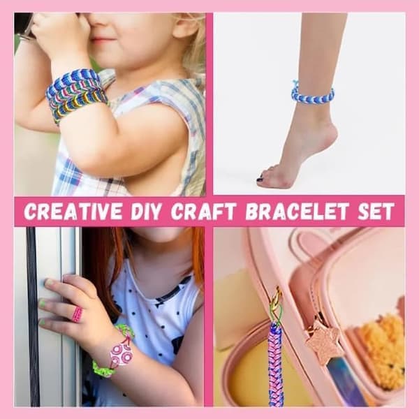 DIY Håndrebfletningssæt, Strækbart Armbåndsfremstillingssæt, Farverig Venskabsarmbåndsfremstiller, DIY Rebarmbånd, Venner