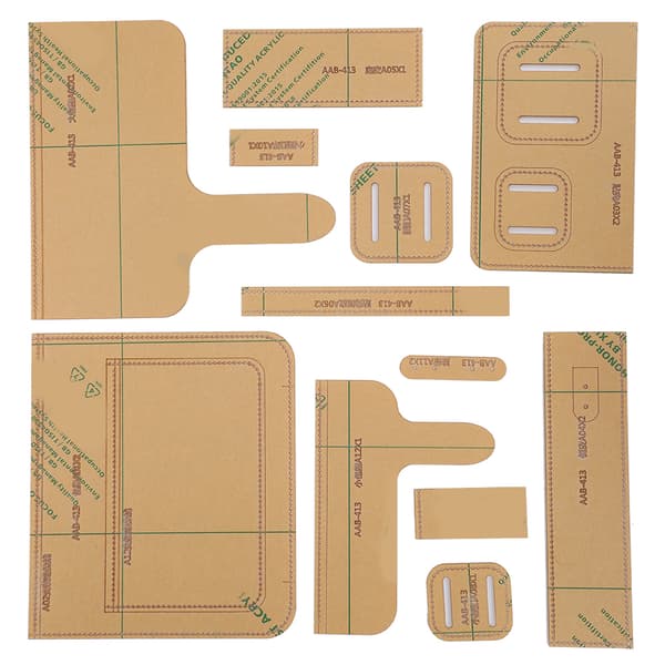 12 Pcs Shoulder Bag Acrylic Template Leather Pattern DIY Handmade Drawing Craft Material