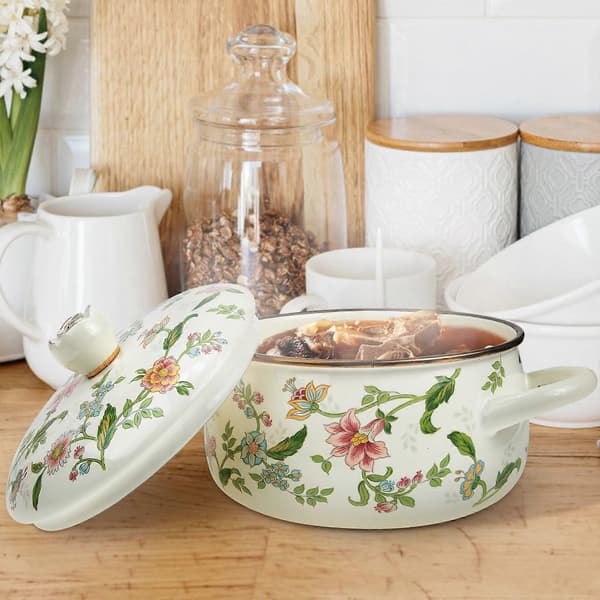 Enamelled Cooking Pot Canteen Pot Kitchen Soup Pot Home Enamelled Cookware