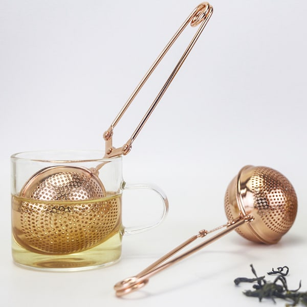 Tekule i rustfritt stål, Rose Golden løsblad-te-sil for teisme