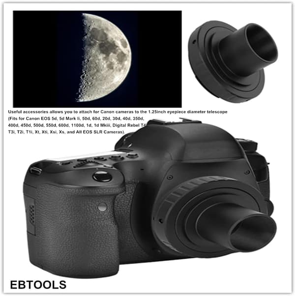 Passer til EOS Canon til T-Ring Adapter Teleskopmontering Adapter Teleskop Kamera Adapter