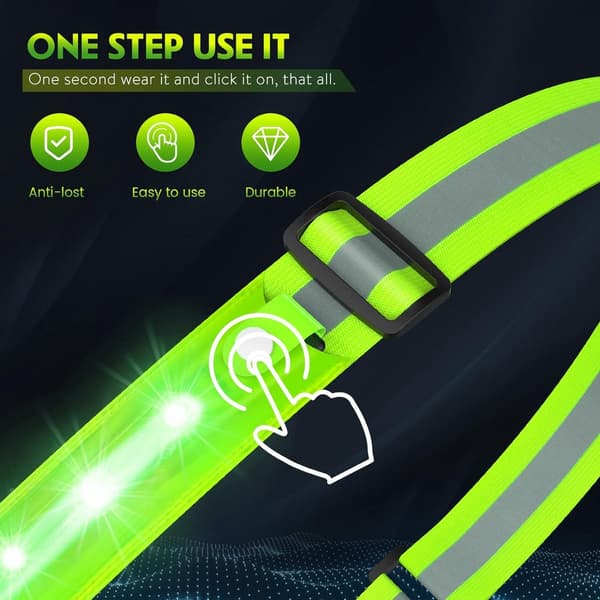 Waterproof Running Lights with High Visibility, Running Vest with 360 Degree Reflective Strips
