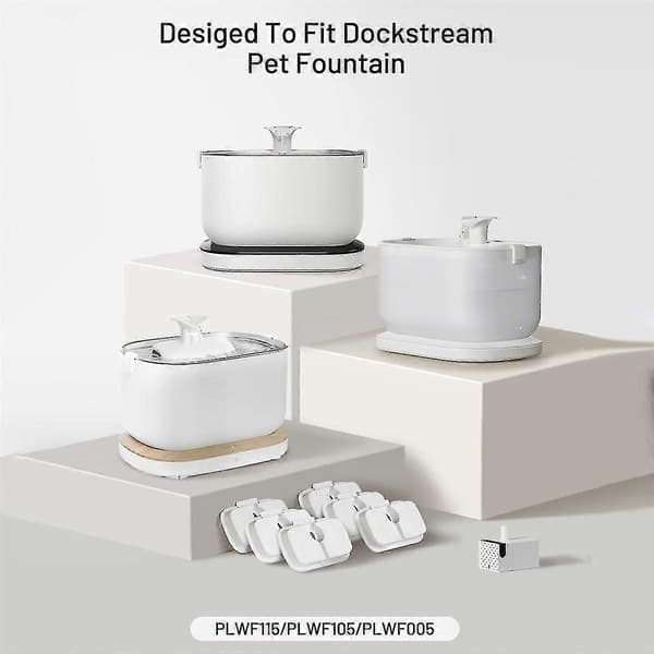 12-pak erstatningsfiltre til Dockstream Trådløs Kattevandfontæne PLWF005/PLWF115/WF105, Kæledyr F