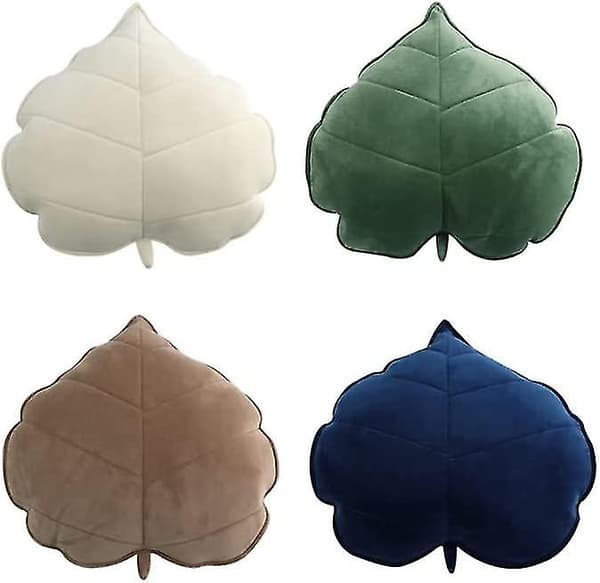 3D Leaf Pillow Comfortable Sofa Bedroom Sleeping Pillow Decor 13x13cm Dark Green Pillowcase Nursery Bedding (h-3)