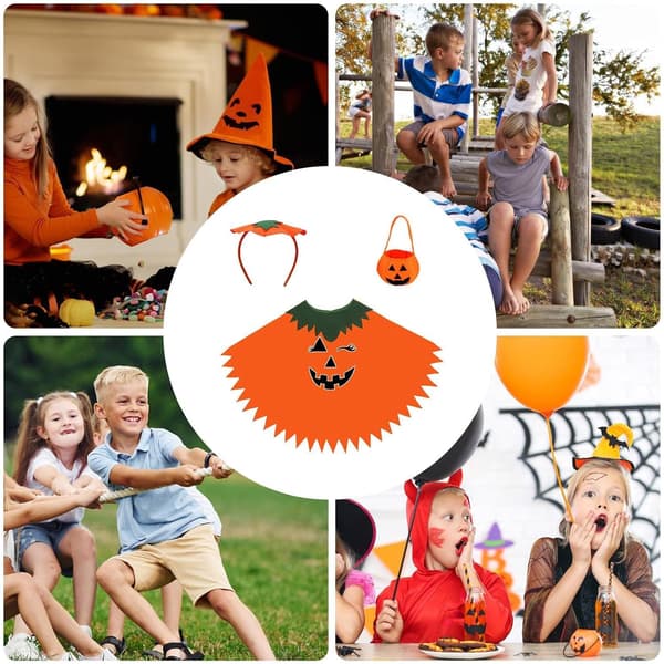 Halloween græskar kappe karneval cosplay outfits rekvisitter orange S Orange S
