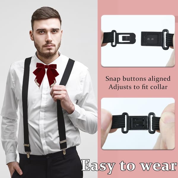 Sløjfer til kvinder, damemode, bolo-båndsløjfe, perlesløjfe: Rød - Tie: Red