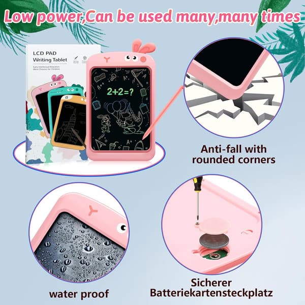 #Rosa Magisk Tavle til 3 4 5 6+ år gamle Drenge Piger Børn Tegneplade 8#