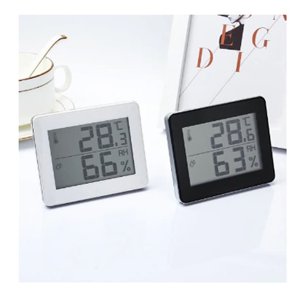 Sort digitalt display elektronisk temperatur- og fugtighedsmåler