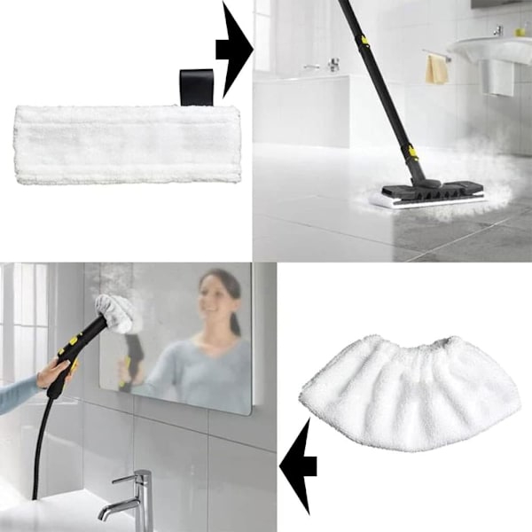 4 stk. moppepuder til Kärcher damprenser SC2 SC3 SC4 SC5
