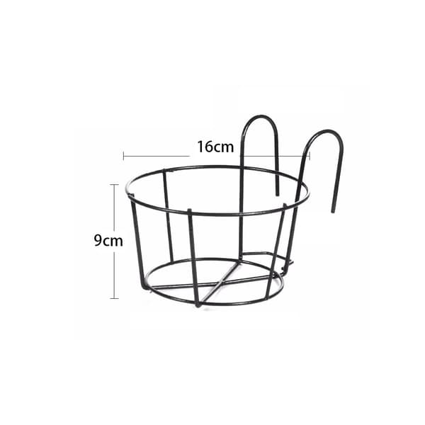 4 pcs - Wall Mounted Iron Flower Pot Holder - Black