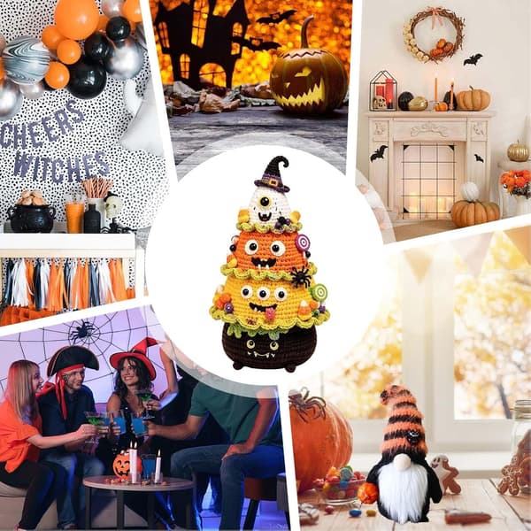 Halloween heklesett borddekorasjon – DIY-materialpakke Maiskolben – DIY-Materialpaket