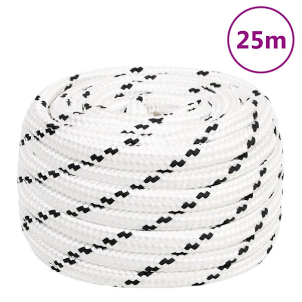 Tau hvit 20 mm 25 m polyester