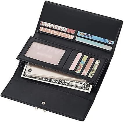 Dame Læder Clutch Punge Stor Kapacitet Penge Organizer Multi Kort Møntpung