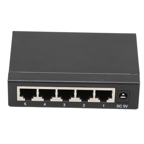 5-ports Ethernet Fiber Switch 100M TBCS4005E Plug Play Stabil Robust Computernetværksswitch 100-240V (US-stik)