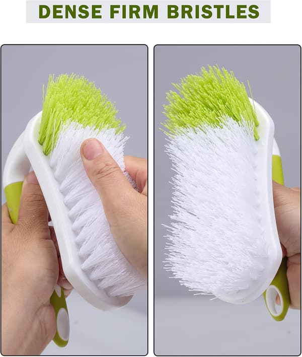 Scrub Brush, Heavy Duty Scrub Brushes with Comfortable Grip Compatible with Shower, Bathroom, Sink, Kitchen, Floor Cleaning, 3 Pack
