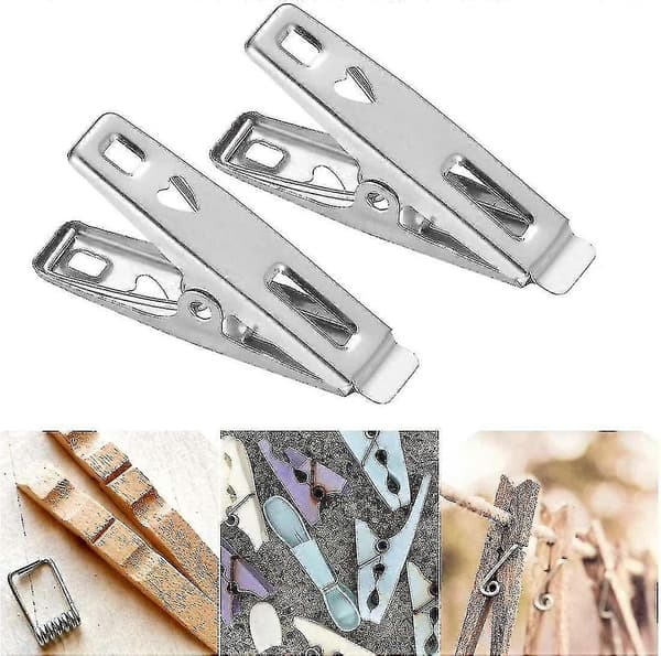 Stainless Steel Clothes Pegs 60pcs Windproof and Rustproof in Stainless Steel