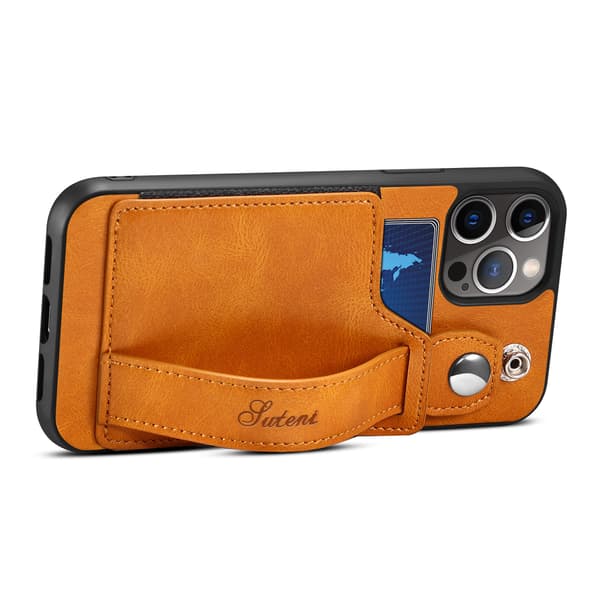 Kompatibelt iPhone 14 Pro Max-deksel, PU-lær lommebokdeksel (Khaki)