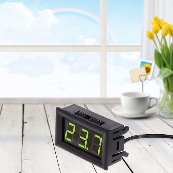50~110 C För DC 12V Digital LED Termometer Bil Temperaturmåler Panel Me Blå Blue