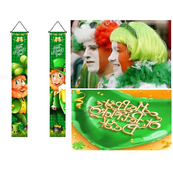 1 par St. Patricks dag dekorationer hængende skilte til St. Patricks dag