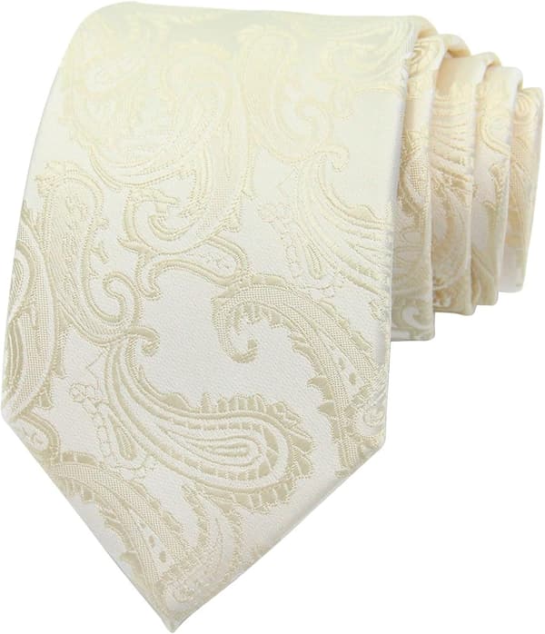 Herreslips, 3,15'' Polyester Vævede Halsslips til Mænd Stribet Ternede Slips Daglig, Forretning, Dimission, Uniformer Abrikos Paisley - Apricot Paisley
