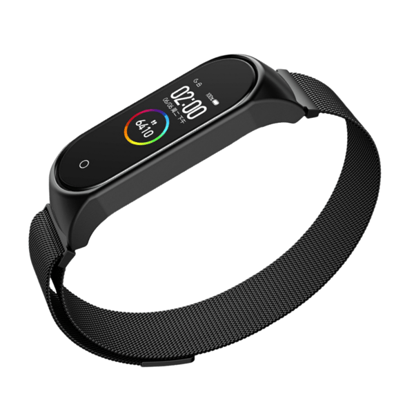Metalrem til Xiaomi Mi Band 3/4/5/6 Sort L