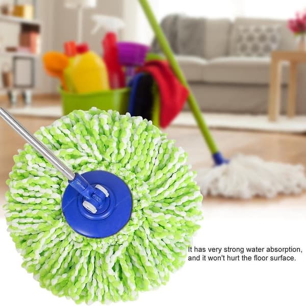 2-pack Universal Microfiber Replacement Mop Heads for 360° Rotary Mops - Super Absorbent for Dry Cleaning Wood Floors