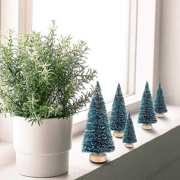 50 st Miniatyr Konstgjorda Julgranar Små Snöfrostade Granar