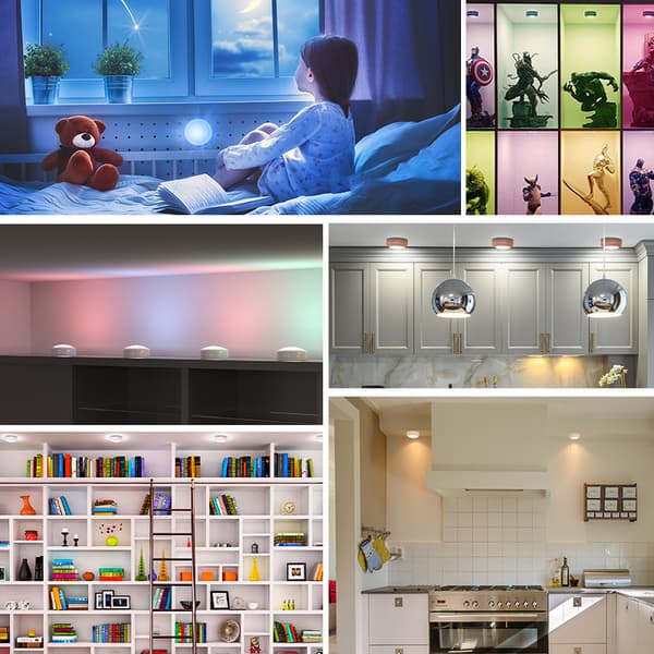 Cabinet LED Lamp Festival Lighting with Remote Control 6 Lamps, 2 Remote Controls_TF White Vit