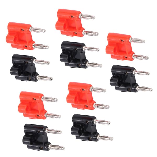 5-pack Double Banana Plug Brass PE Solderless Lantern Banana Jack for Electronic Equipment RV