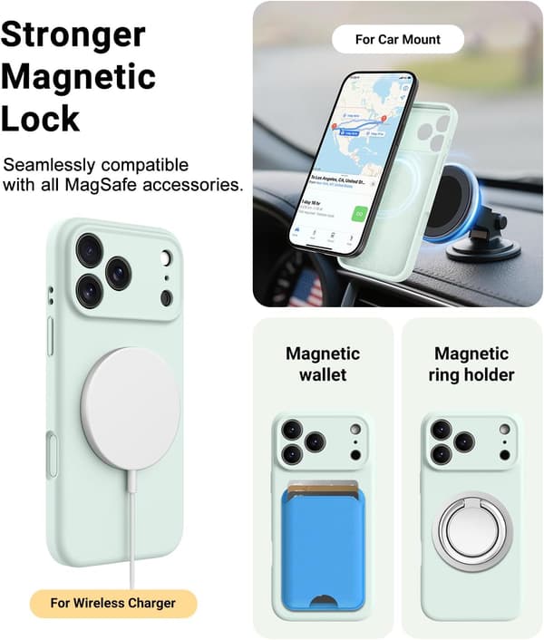 Mintgrøn Magsafe-kompatibelt cover til iPhone 17 Pro Max [ZHE] iPhone 17 Pro Max iPhone 17 Pro Max mintgrøn iPhone 17 Pro Max vert menthe