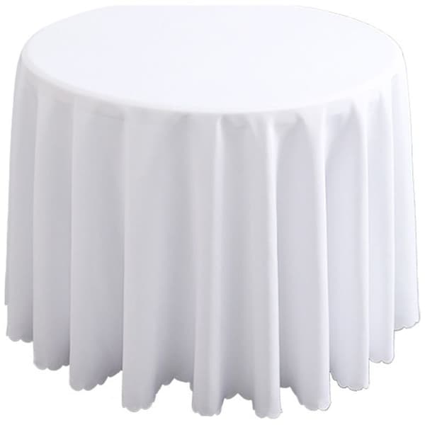 CCYKXA Hvit Rund Duk - 240cm - Kvalitetsduk for Bryllup/Bankett/Restaurant/Fest Hvit White
