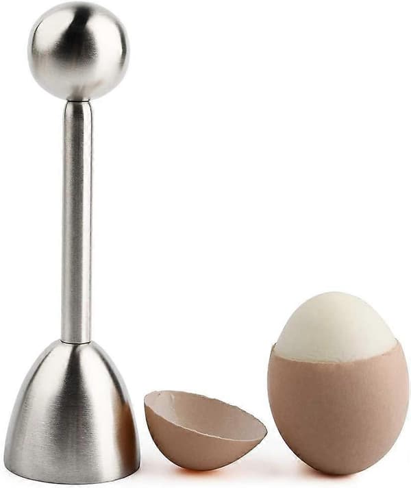 2 stk Egg Toppers Eggeskallkutter Rustfritt Stål Egg Knekkere Åpner Fjerner for Hardkokte Myke Egg