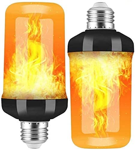 E27 Flame Light Bulb, 2-pack LED Flame Effect Bulbs with Gravity Sensor, LED Flickering Light for Halloween Indoor/Outdoor/Bar/Party