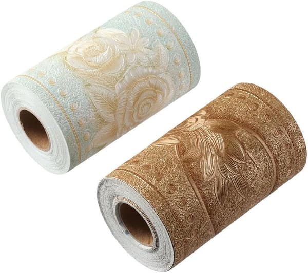 3D Blomstret Tapetbort til Badeværelse, Stue, Køkken, 10 cm x 5 m