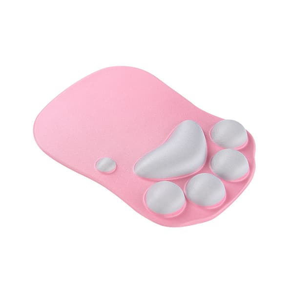 Rosa och vit - musmatta med handledsstöd, ergonomisk musmatta