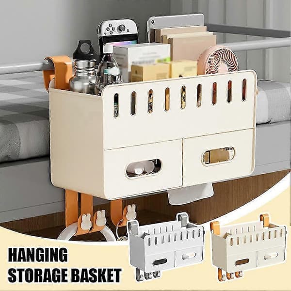 2025 Bedside Table Multifunctional Shelf Bed Hanging Bedside Basket Hooked Storage Basket