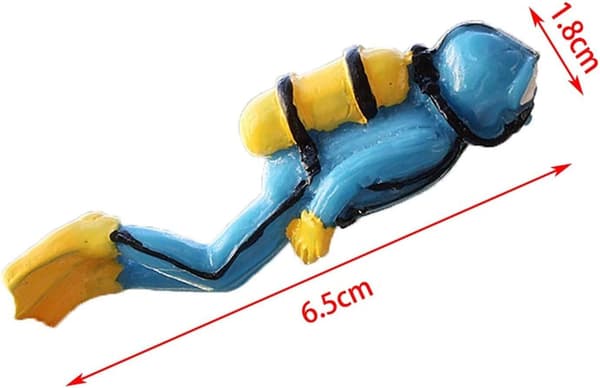 Treasure Hunter Figurine - Blue Aquarium Decoration Accessory